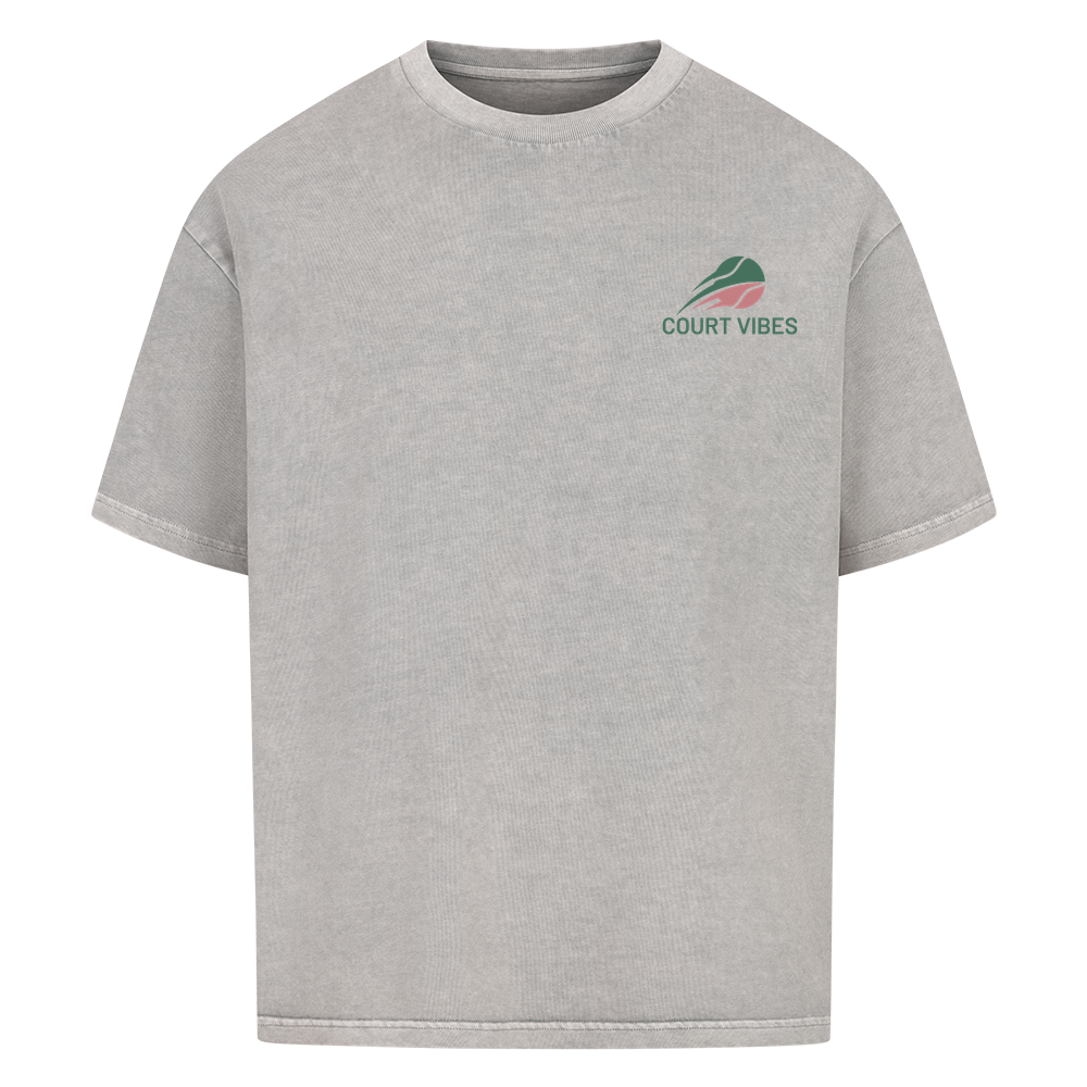 Spiel Satz Sieg Rally auf Oversized Shirt, Farbe verwaschen grau