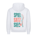 Spiel Satz Sieg Rally auf Hoodie, Farbe weiß