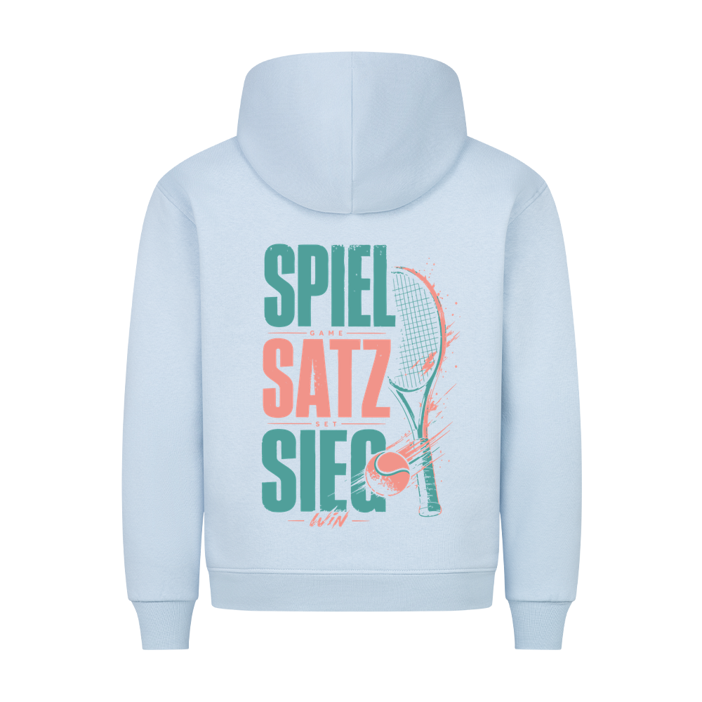 Spiel Satz Sieg Rally auf Hoodie, Farbe babyblau
