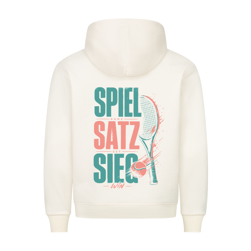 Spiel Satz Sieg Rally auf Hoodie, Farbe beige