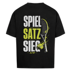 Spiel Satz Sieg Sprint auf Oversized Shirt, Farbe schwarz
