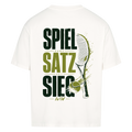 Spiel Satz Sieg Sprint auf Oversized Shirt, Farbe weiß