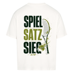 Spiel Satz Sieg Sprint auf Oversized Shirt, Farbe weiß
