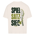 Spiel Satz Sieg Sprint auf Oversized Shirt, Farbe naturweiß