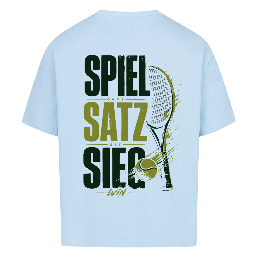 Spiel Satz Sieg Sprint auf Oversized Shirt, Farbe babyblau
