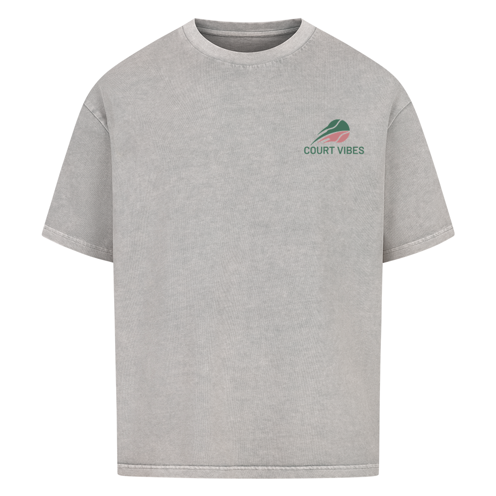 Spiel Satz Sieg Sprint auf Oversized Shirt, Farbe verwaschen grau