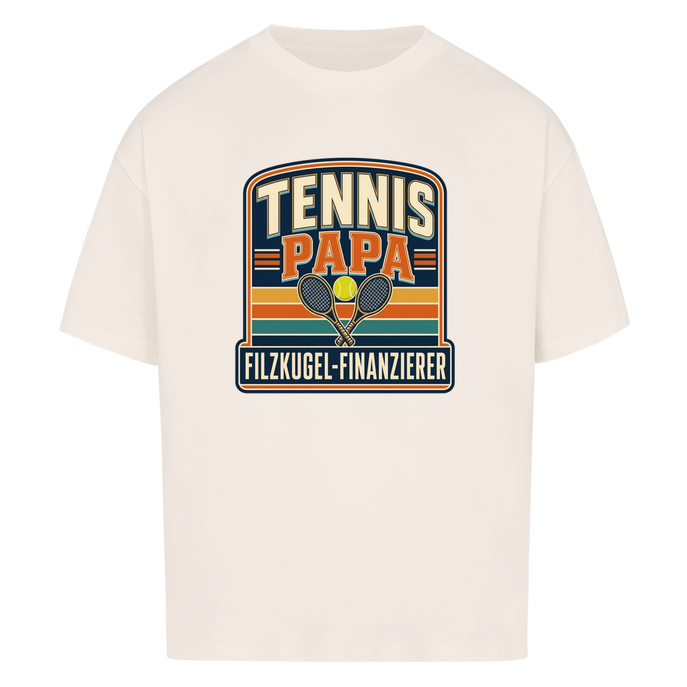 Filzkugel Finanzierer auf Oversized Shirt, Farbe naturweiß