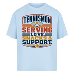 Tennismama Snacks & Support Retro auf Oversized Shirt, Farbe babyblau