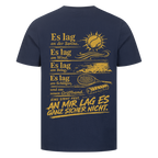 An mir lag es nicht in Gold auf T-Shirt, Farbe marineblau