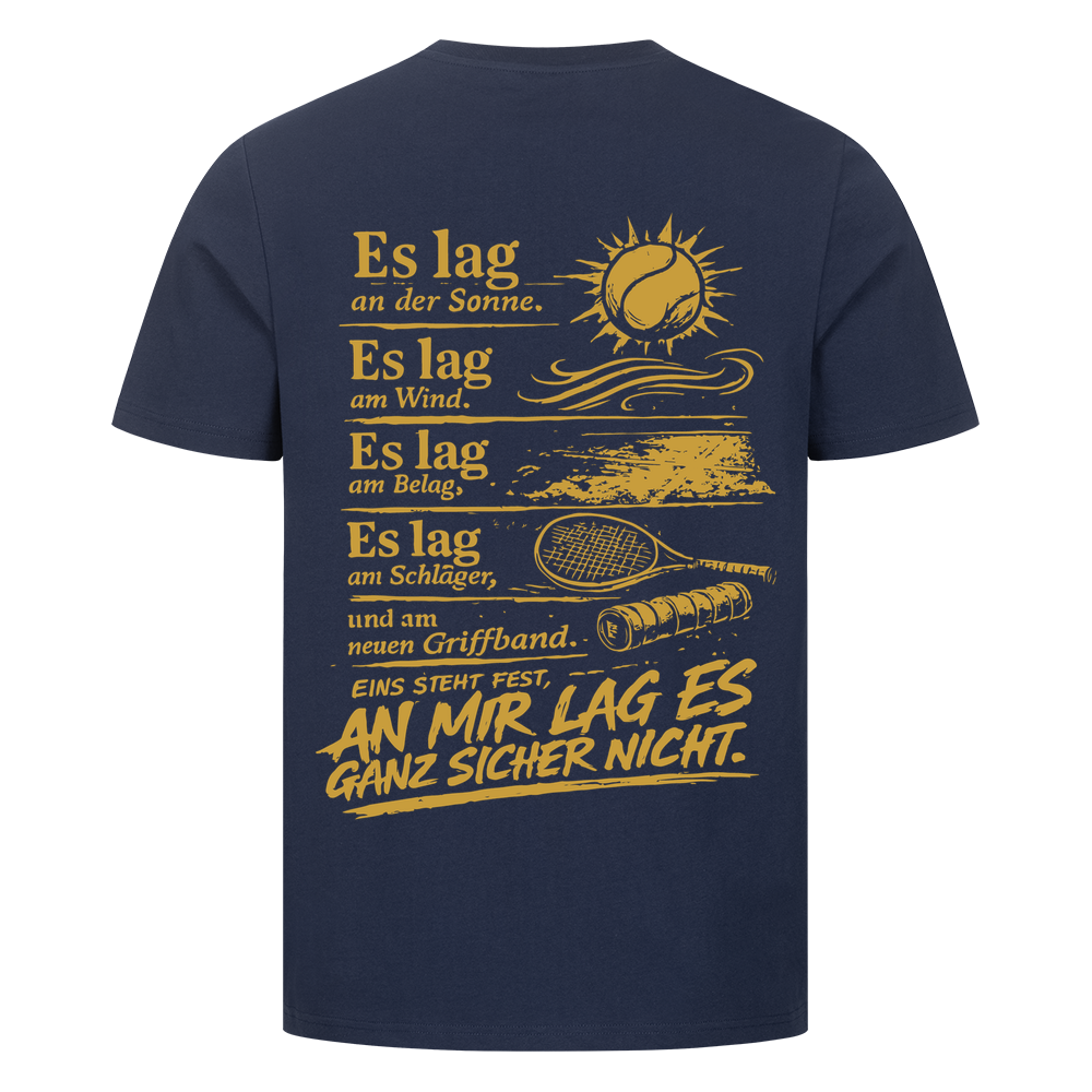 An mir lag es nicht in Gold auf T-Shirt, Farbe marineblau
