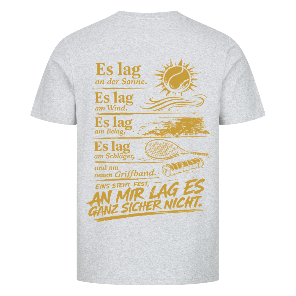An mir lag es nicht in Gold auf T-Shirt, Farbe grau meliert