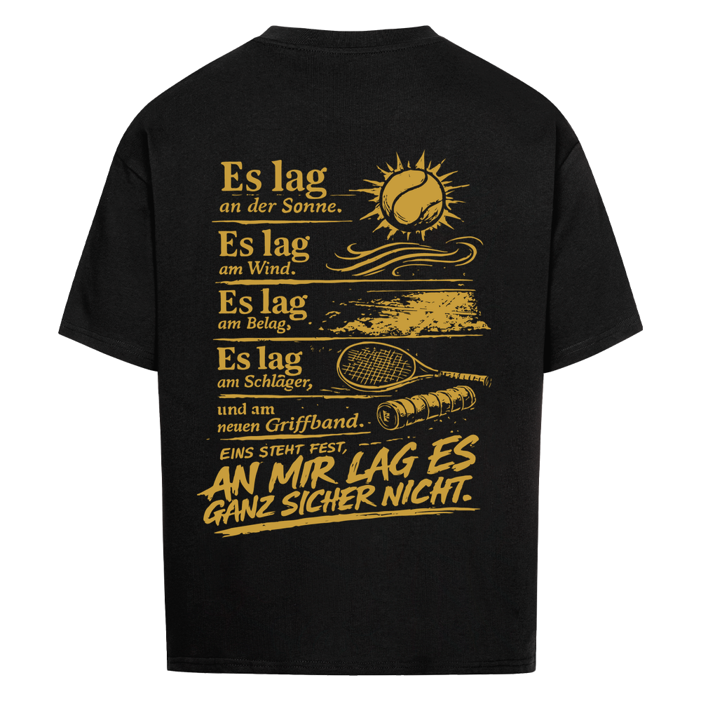 An mir lag es nicht in Gold auf Oversized Shirt, Farbe schwarz
