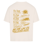 An mir lag es nicht in Gold auf Oversized Shirt, Farbe naturweiß
