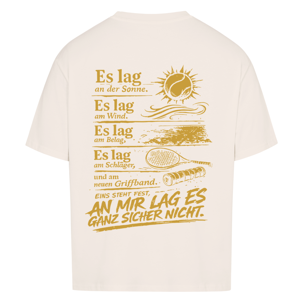 An mir lag es nicht in Gold auf Oversized Shirt, Farbe naturweiß