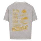An mir lag es nicht in Gold auf Oversized Shirt, Farbe verwaschen grau