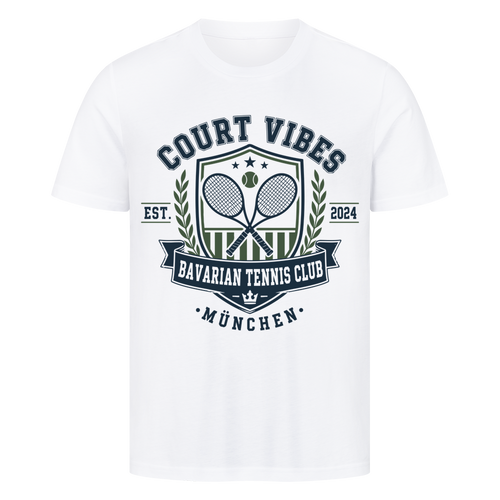 Bavarian Tennis Club München auf T-Shirt, Farbe weiß