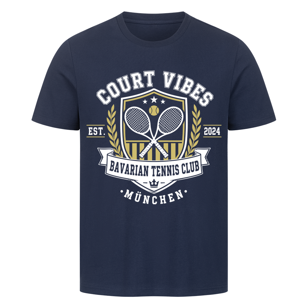 Bavarian Tennis Club München auf T-Shirt, Farbe marineblau