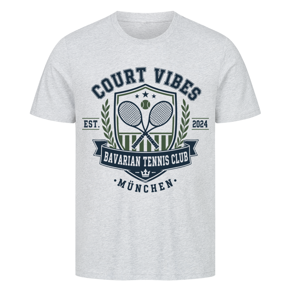 Bavarian Tennis Club München auf T-Shirt, Farbe grau meliert