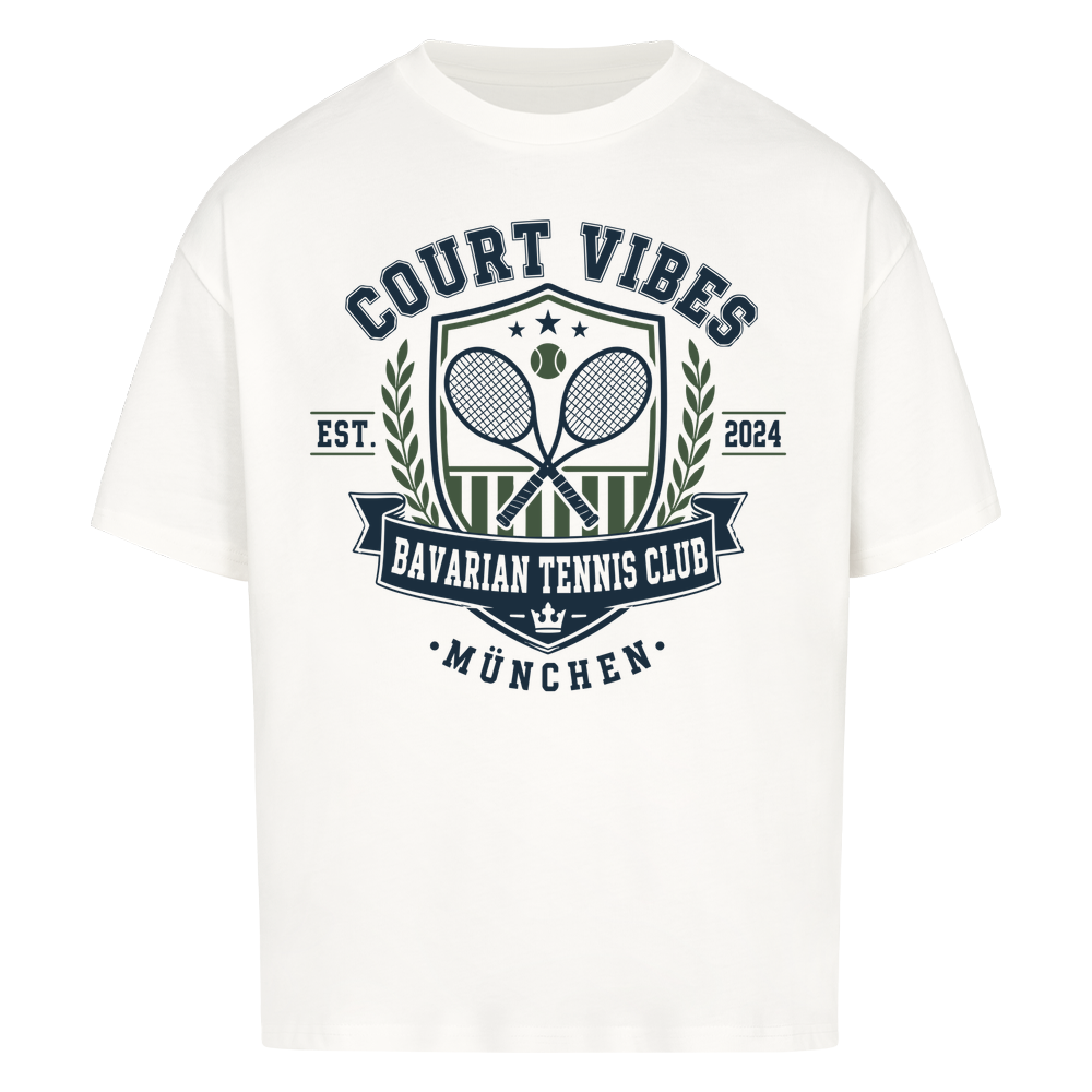Bavarian Tennis Club München auf Oversized Shirt, Farbe weiß
