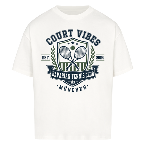 Bavarian Tennis Club München auf Oversized Shirt, Farbe weiß