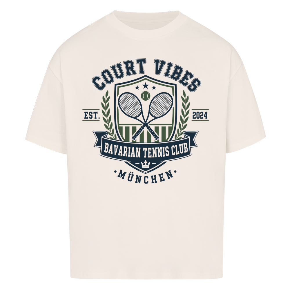 Bavarian Tennis Club München auf Oversized Shirt, Farbe naturweiß