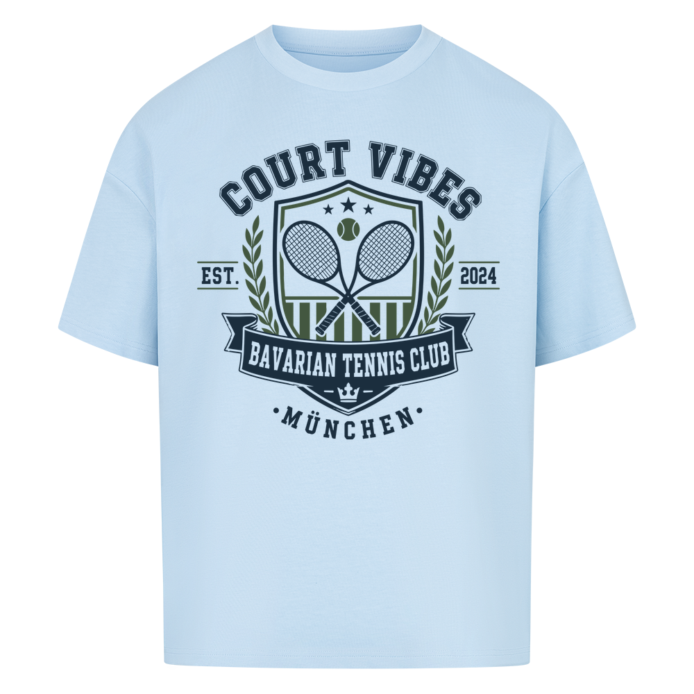 Bavarian Tennis Club München auf Oversized Shirt, Farbe babyblau
