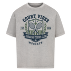 Bavarian Tennis Club München auf Oversized Shirt, Farbe verwaschen grau