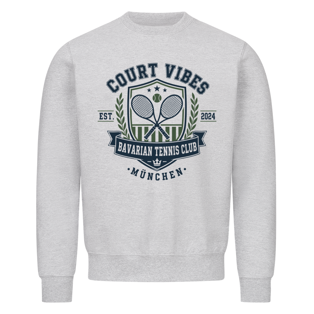 Bavarian Tennis Club München auf Sweatshirt, Farbe grau meliert