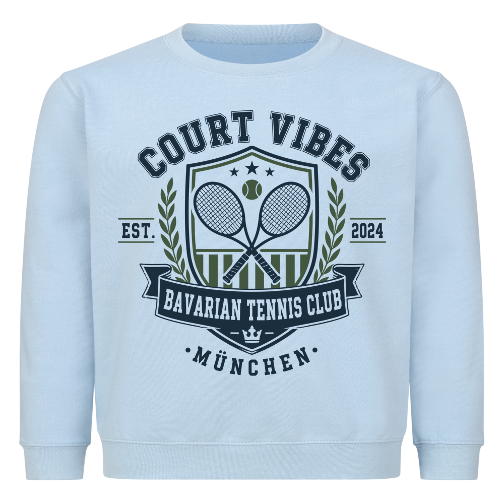 Bavarian Tennis Club München auf Kinder-Sweatshirt, Farbe babyblau