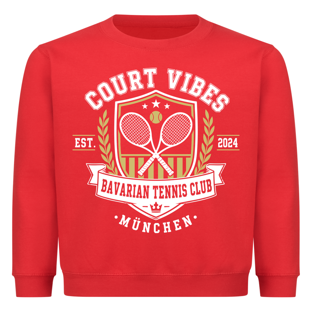 Bavarian Tennis Club München auf Kinder-Sweatshirt, Farbe rot
