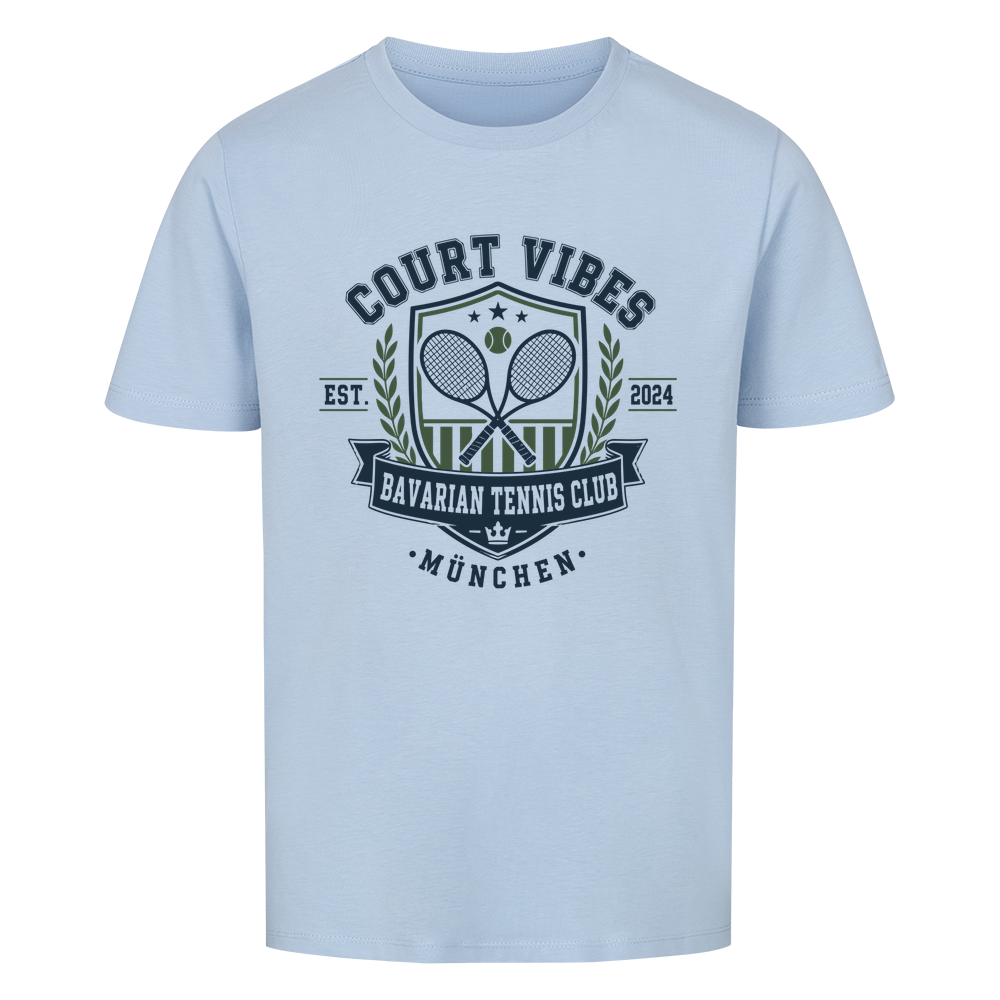 Bavarian Tennis Club München auf Kinder-Shirt, Farbe himmelblau