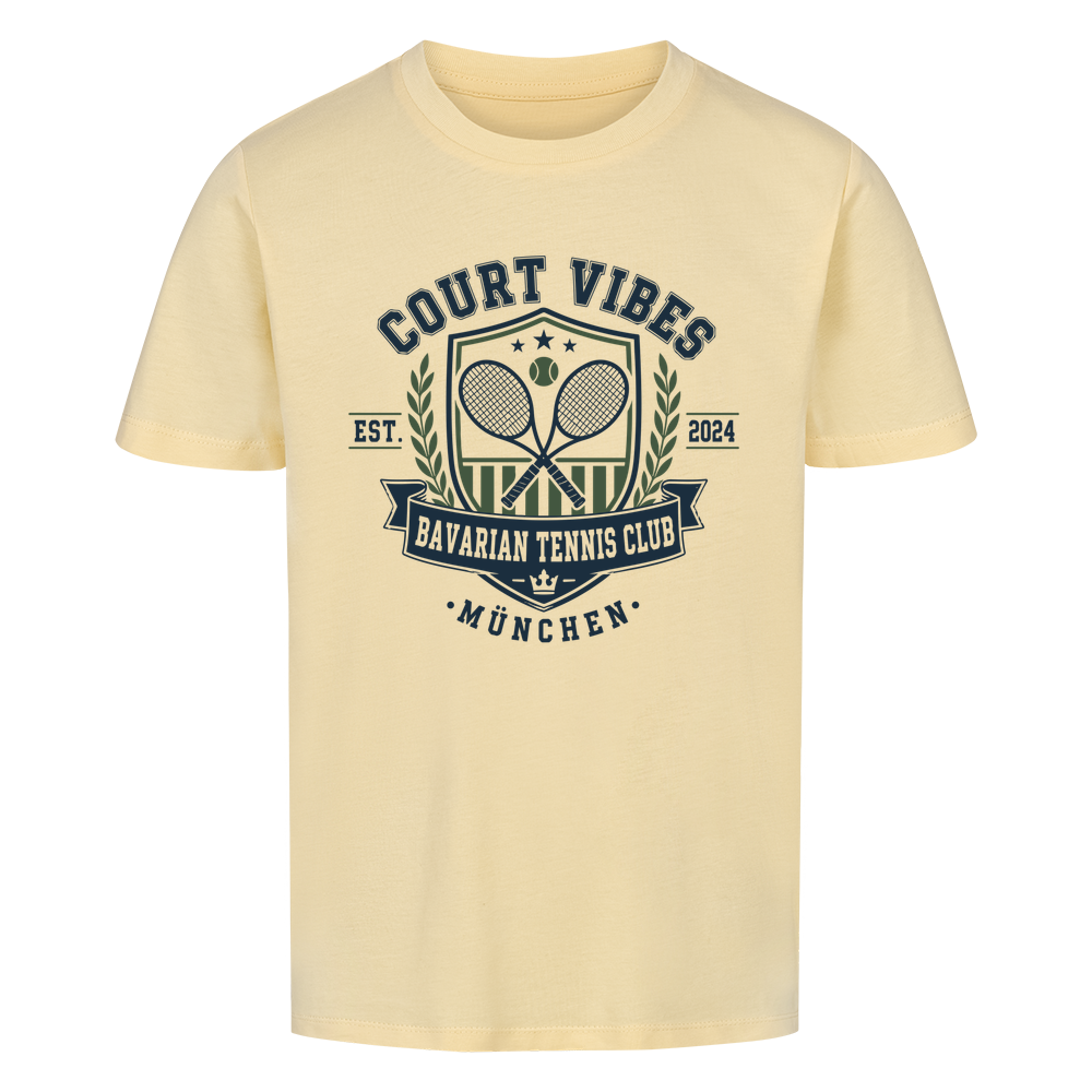 Bavarian Tennis Club München auf Kinder-Shirt, Farbe buttergelb