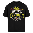 Spiel, Satz & Herzblut auf Oversized Shirt, Farbe schwarz