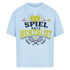 Spiel, Satz & Herzblut auf Oversized Shirt, Farbe babyblau