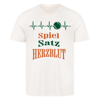 Spiel, Satz & Herzblut Clay auf T-Shirt, Farbe naturweiß