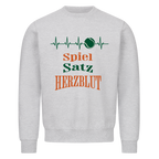 Spiel, Satz & Herzblut Clay auf Sweatshirt, Farbe grau meliert