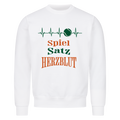 Spiel, Satz & Herzblut Clay auf Sweatshirt, Farbe weiß