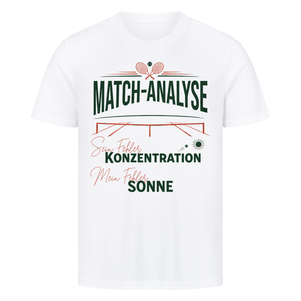 Match-Analyse auf T-Shirt, Farbe weiß