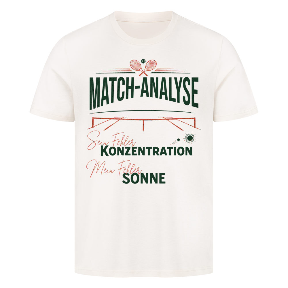 Match-Analyse auf T-Shirt, Farbe naturweiß