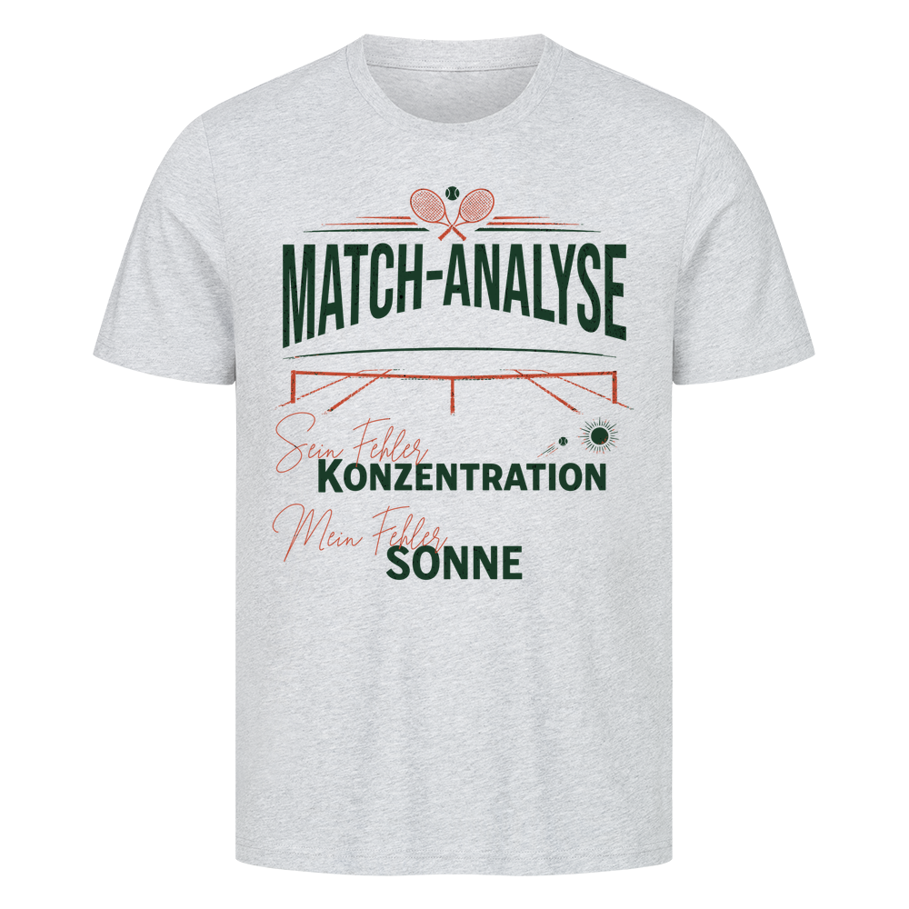 Match-Analyse auf T-Shirt, Farbe grau meliert