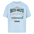 Match-Analyse auf Oversized Shirt, Farbe babyblau