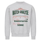Match-Analyse auf Sweatshirt, Farbe grau meliert