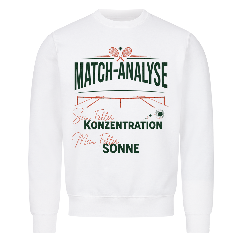 Match-Analyse auf Sweatshirt, Farbe weiß
