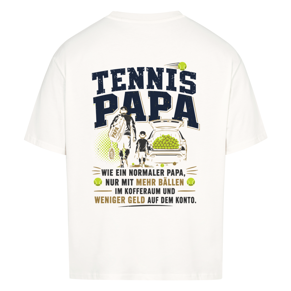 Tennispapa Sponsor auf Oversized Shirt, Farbe weiß