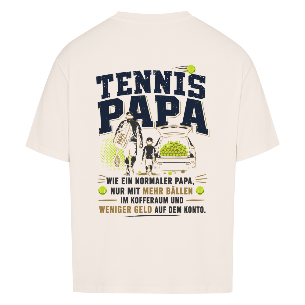 Tennispapa Sponsor auf Oversized Shirt, Farbe naturweiß
