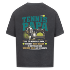 Tennispapa Sponsor auf Oversized Shirt, Farbe verwaschen schwarz