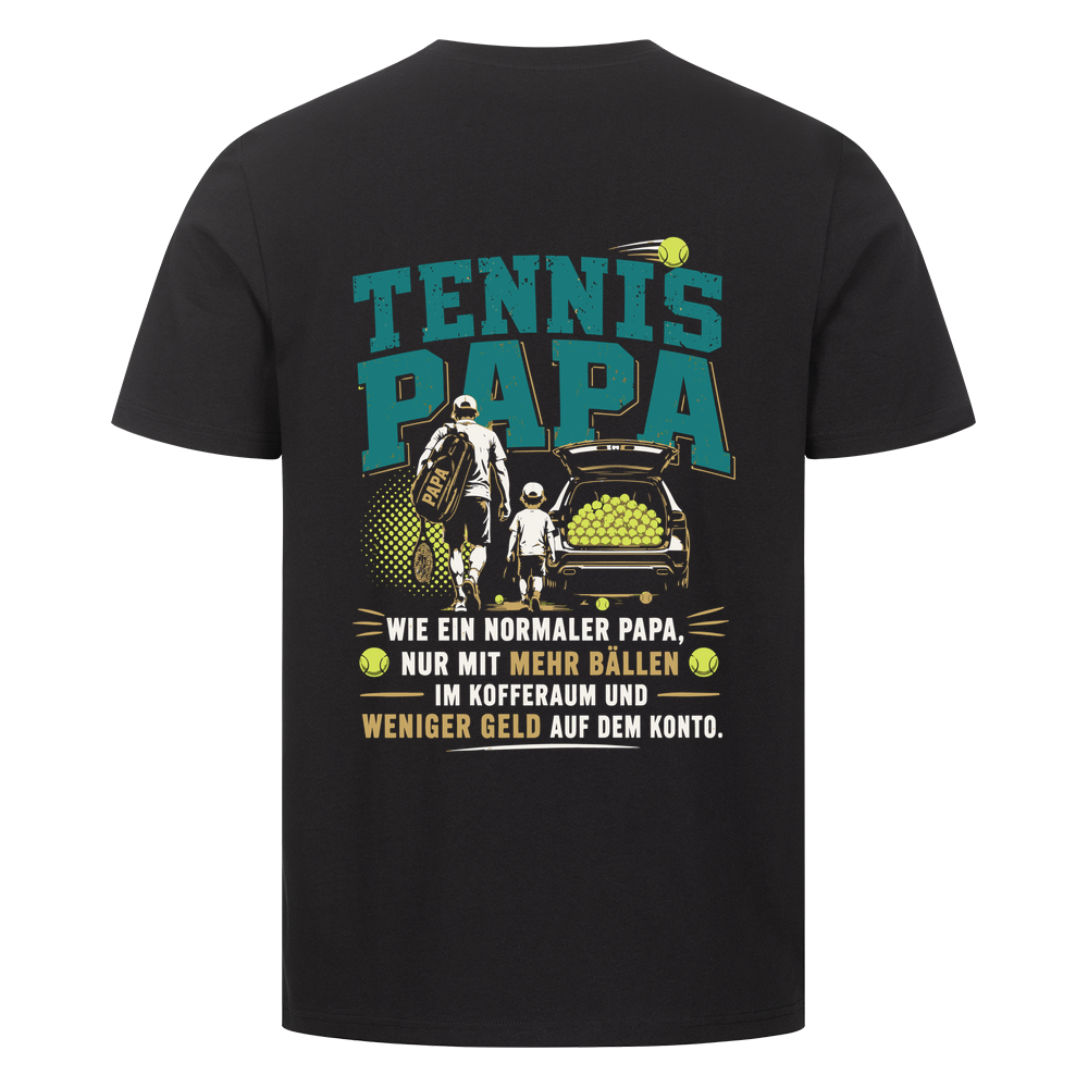 Tennispapa Sponsor auf T-Shirt, Farbe schwarz