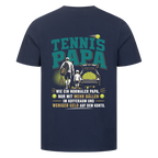 Tennispapa Sponsor auf T-Shirt, Farbe marineblau