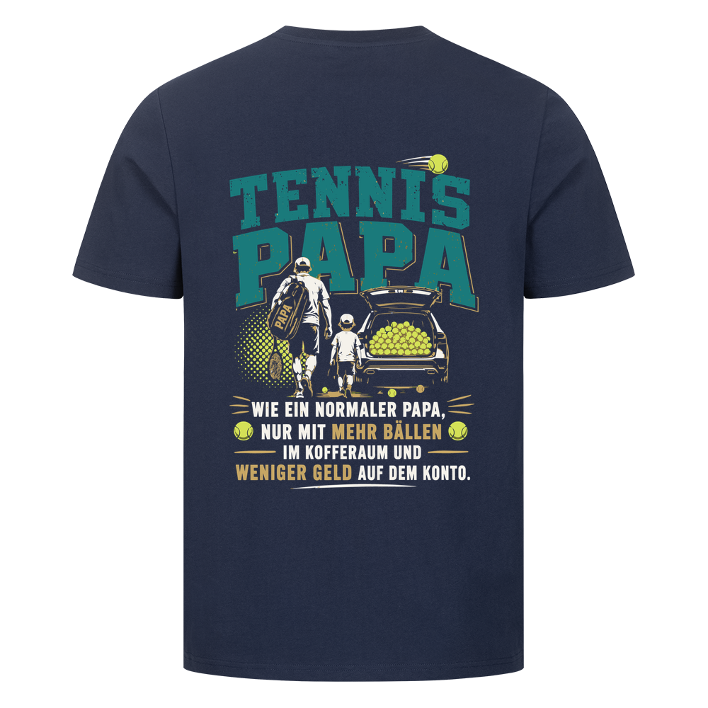 Tennispapa Sponsor auf T-Shirt, Farbe marineblau