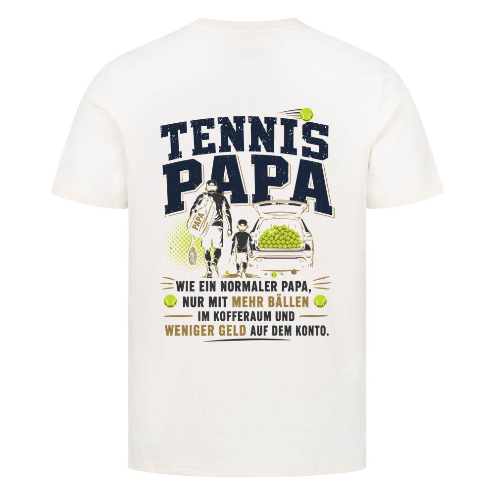 Tennispapa Sponsor auf T-Shirt, Farbe naturweiß